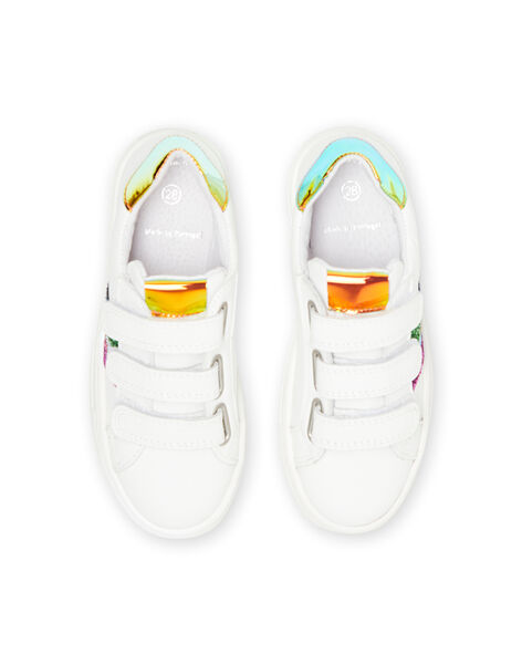 Sneakers bianche con glitter multicolore bambina NABASCELINE / 22KK3532D3F000