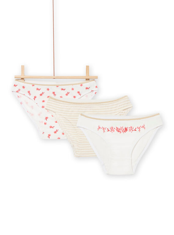 Set 3 slip con motivi fiori fantasia bambina NEFALOTFLO / 22SH11I2D5L001