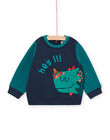 Felpa blu con animazione dinosauro multitecnica PUPRISWE / 22WG10P1SWEC203