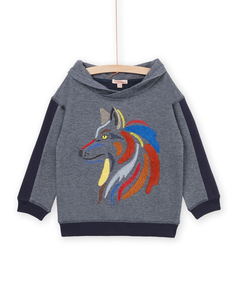 Maglione con collo a scialle stampato a forma di lupo POGOSWE / 22W902O1SWE705