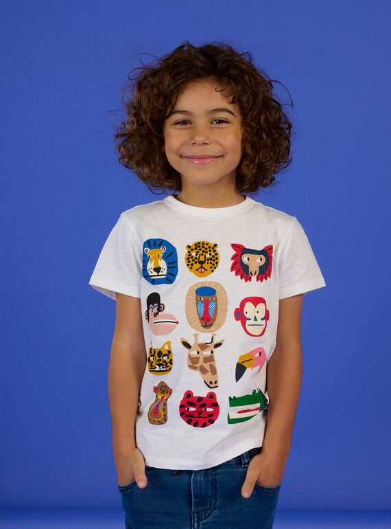 T-shirt bianca con motivi animali RONAUTI1 / 23S902N3TMC000
