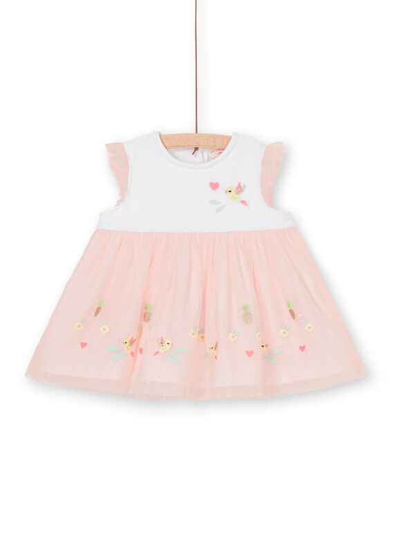 Abito bianco e rosa neonata LIBALROB4 / 21SG09O3ROB000