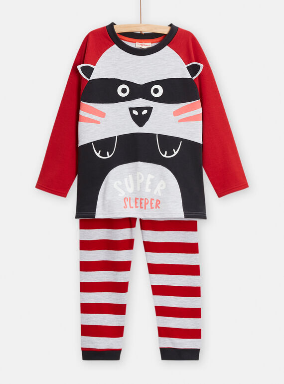Pigiama fosforescente rosso bambino TEGOPYJRAC / 24SH1248PYJJ922