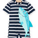 Tuta navy con stampa a righe