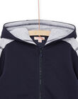 Giacca sportiva con cappuccio blu e grigio melange POJOJOH1 / 22W902D3JGH705