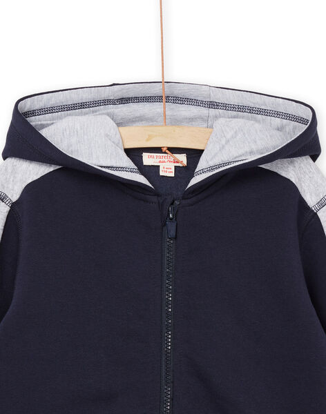 Giacca sportiva con cappuccio blu e grigio melange POJOJOH1 / 22W902D3JGH705