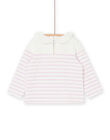 Maglia ecrù e rosa con stampa a righe RIJOBRA3 / 23SG0985BRA001
