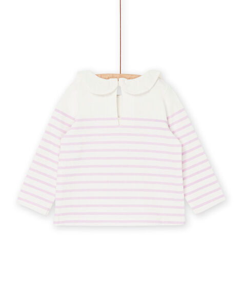 Maglia ecrù e rosa con stampa a righe RIJOBRA3 / 23SG0985BRA001