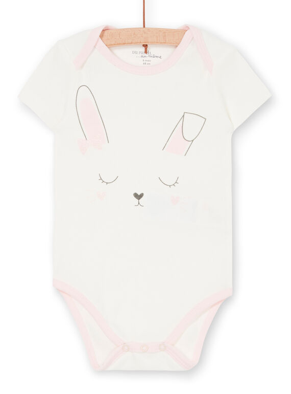 Body ecrù e rosa neonata LEFIBODLAP / 21SH13G6BDL001