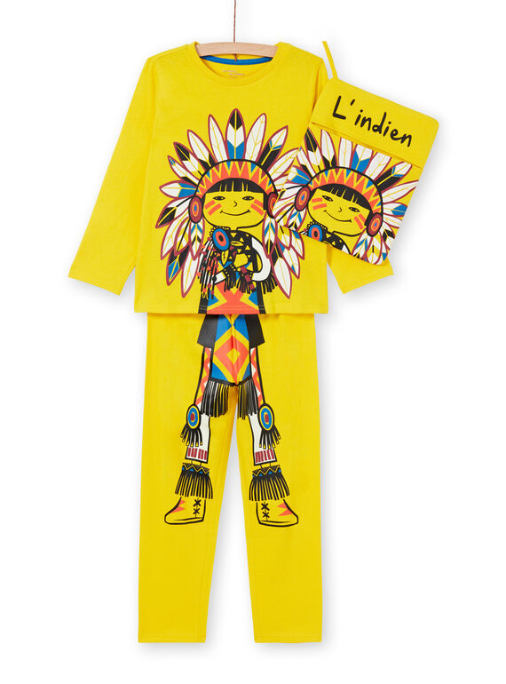 Completo pigiama t-shirt e leggings giallo fosforescente bambino LEGOPYJMAN4 / 21SH12S4PYGB105