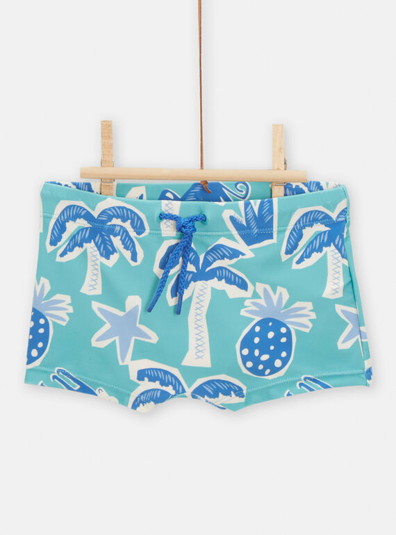 Costume shorts blu con stampa tropicale bambino TYOMERSHOPALM / 24SI02G2MAI202