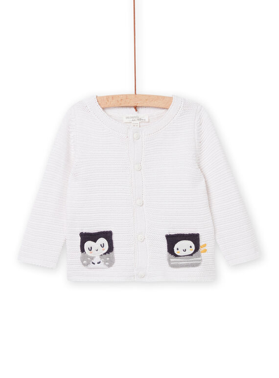 Cardigan bianco nascita unisex NOU1GIL / 22SF0541GIL000