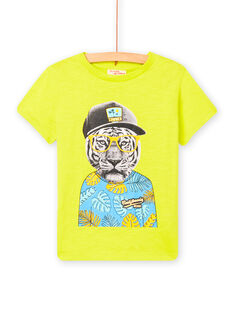 T-shirt gialla con motivo tigre fantasia bambino NOJOTI3 / 22S90271TMC117