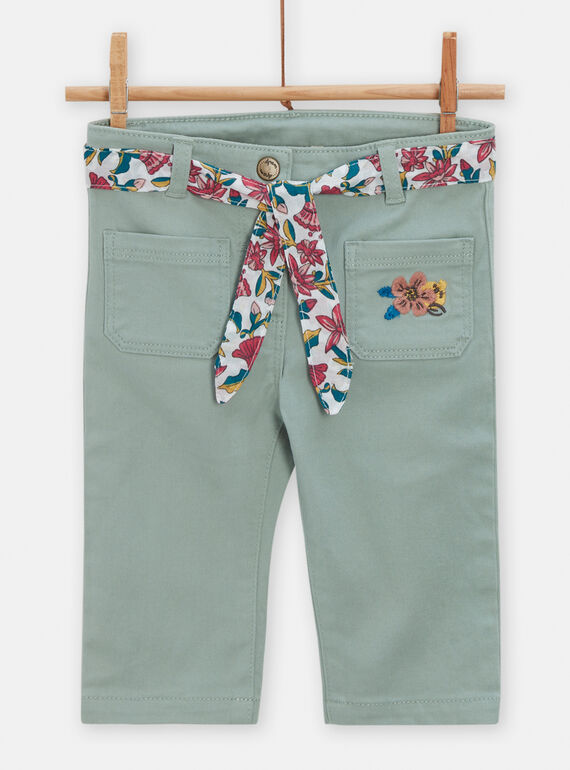 Pantaloni in denim verde salvia neonata TICRIPAN / 24SG09L1PANG610