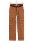 Pantaloni cargo cammello con elastico in vita POJOPAMAT4 / 22W902B1PAN812