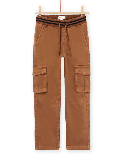 Pantaloni cargo cammello con elastico in vita POJOPAMAT4 / 22W902B1PAN812