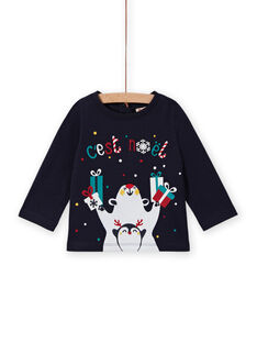 T-shirt navy con motivi Natale fantasia neonato MUNOTEE / 21WG10Q1TML070