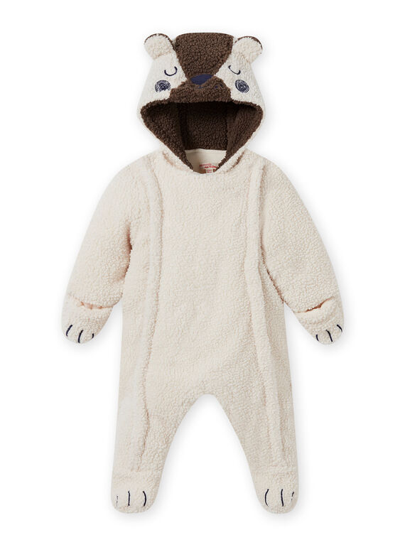 Tutina imbottita ecrù in sherpa orsetto neonato MUGROPIL / 21WG1061PIL001