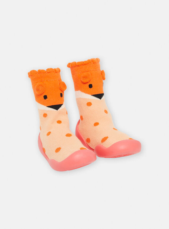 Babbucce a calza arancioni e rosa con stampa a pois SICHO7REN / 23XK3761D08400
