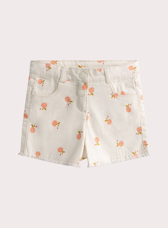 Shorts beige con stampa frutta WALISHORT1 / 25S901T2SHO003