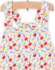 Salopette rossa e blu con stampa a fiori neonata LICANSAL / 21SG09M1SAL001