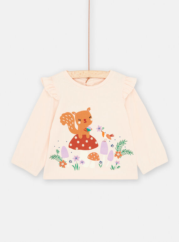 T-shirt marshmallow con motivi animalier e natura neonata SIKHOTEE / 23WG09Q1TML318