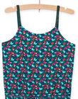 Tuta corta con stampa a fiori petrolio bambina NAPLACOMB3 / 22S901K3CBL714
