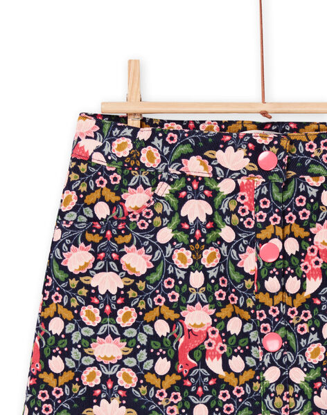 Gonna in velluto con stampa a fiori PARHUJUP / 22W901Q1JUPC205