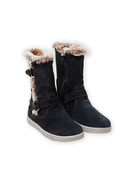 Stivali imbottiti scamosciati navy bambina MABOTTECHAUD / 21XK3581D10070