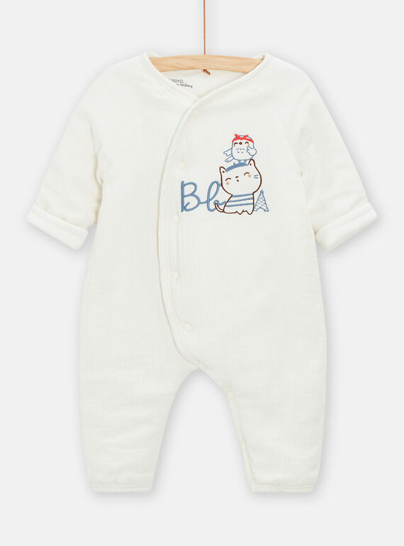 Tuta ecrù a maniche lunghe unisex TOU1COM / 24SF05H1CBLA001