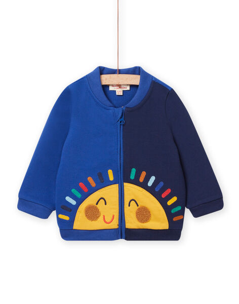 Cardigan bicolore motivo sole neonato NULUGIL / 22SG10P1GIL705