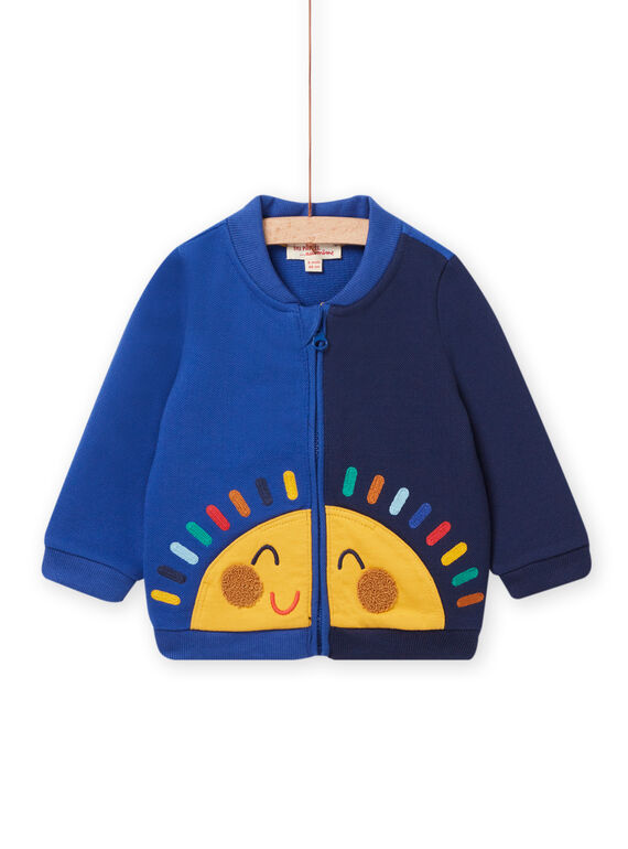Cardigan bicolore motivo sole neonato NULUGIL / 22SG10P1GIL705