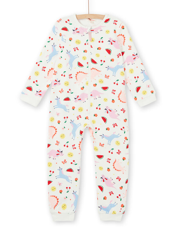 Pigiama bambina in tessuto felpato grattato con stampa fantasia LEFACOMBDI / 21SH1111D4F001