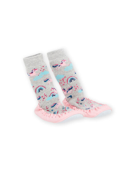 Babbucce a calza con stampa unicorni e arcobaleno PACHO7CORN / 22XK3542D08943
