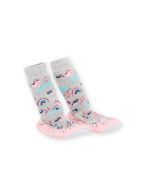 Babbucce a calza con stampa unicorni e arcobaleno PACHO7CORN / 22XK3542D08943