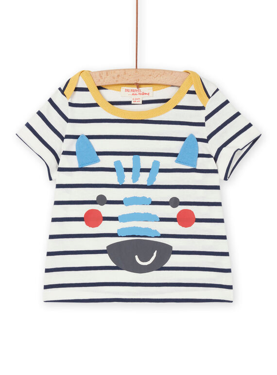 T-shirt navy e bianco con stampa a righe RUJOTI1 / 23SG10Z1TMCC234