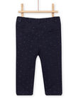 Pantaloni navy a pois e tasche cuori neonata NIJOPAN3 / 22SG0962PAN070