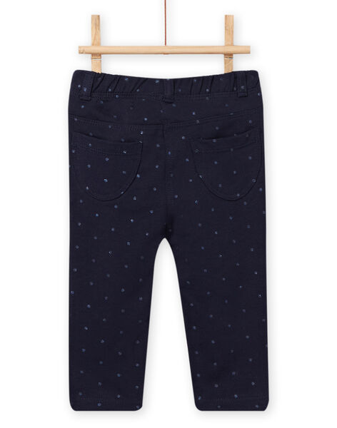 Pantaloni navy a pois e tasche cuori neonata NIJOPAN3 / 22SG0962PAN070