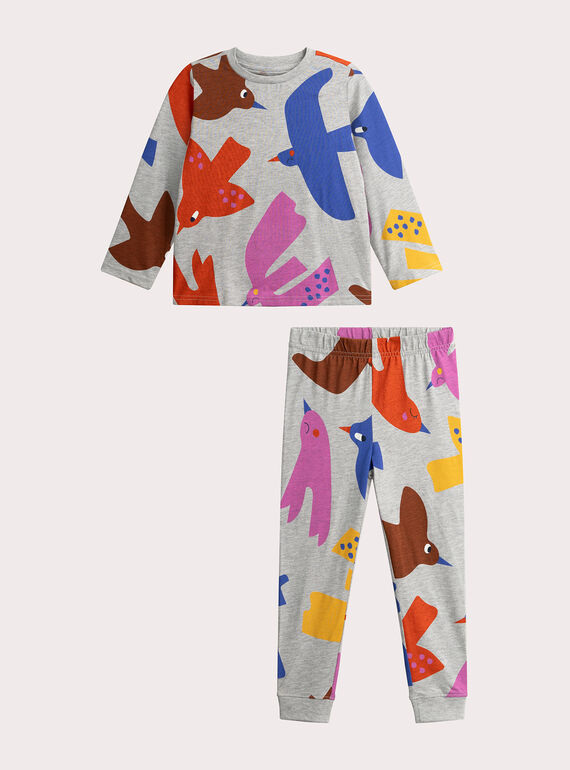 Pigiama unisex con motivo di uccellini per bambini  VEGOPYJMIX2 / 24WH1261PYJJ922
