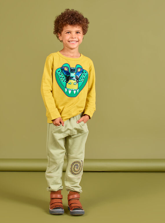 Pantaloni sportivi kaki bambino MOKAJOG1 / 21W902I1JGB612