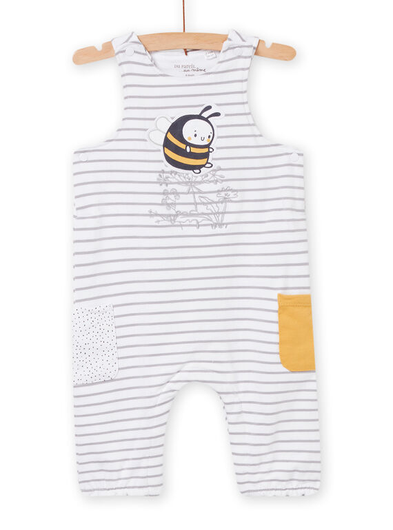 Salopette bianca e grigia nascita unisex NOU1SAL1 / 22SF0541SAL000