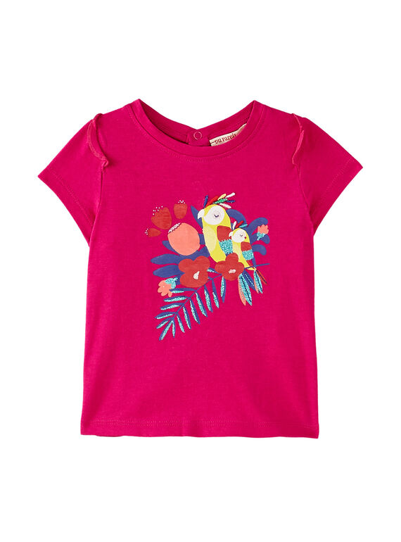 T-shirt maniche corte fucsia neonata JIMARTI / 20SG09P1TMC310
