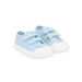 Sneakers in tela blu con stampa a fiori