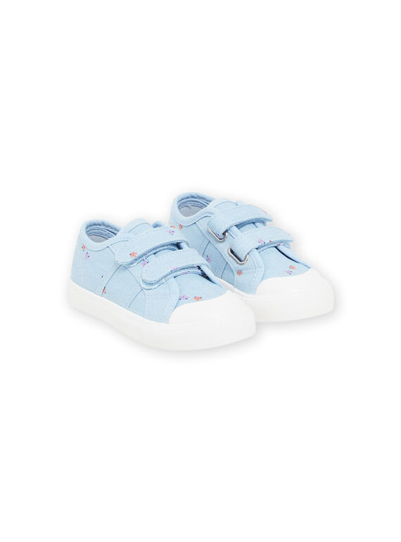 Sneakers in tela blu con stampa a fiori RITOILDENIM / 23KK3771D16C201