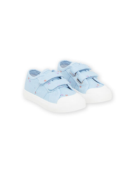 Sneakers in tela blu con stampa a fiori RITOILDENIM / 23KK3771D16C201