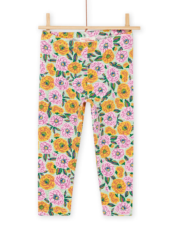 Leggings verdi e rosa con stampa fiori RYAEXOLEG / 23SI01V1CAL001