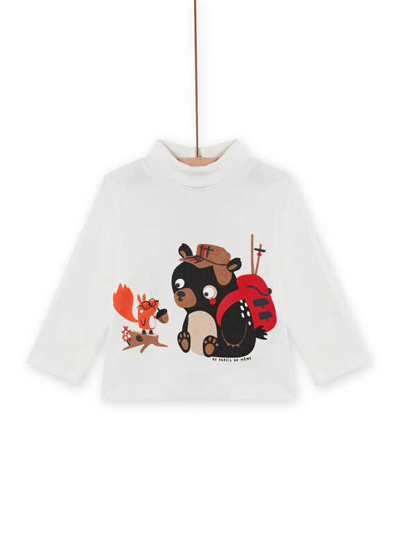 Dolcevita ecrù con motivi orsetto e scoiattolo neonato MUFUNSOUP / 21WG10M1SPL001