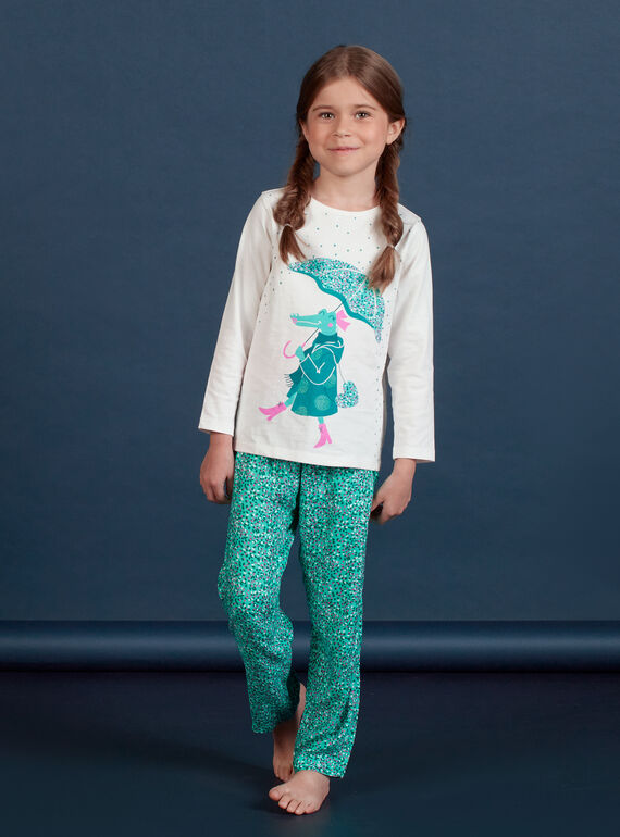 Completo pigiama con motivo fantasia coccodrillo bambina MEFAPYJCRO / 21WH1182PYJ001