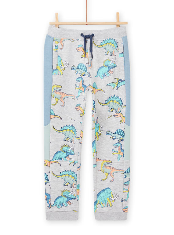 Pantaloni sportivi grigio melange con stampa dinosauri bambino NOMOJOG / 22S902N1JGBJ922