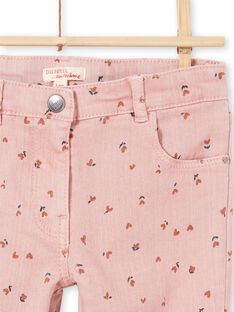 Pantaloni rosa stampa a fiori bambina MAJOPANT2 / 21W90122PAN312